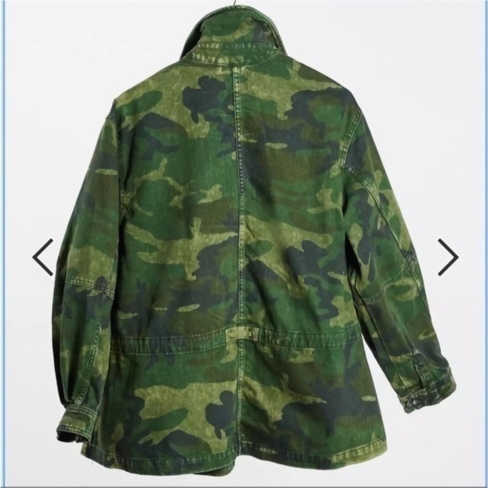 FREE PEOPLE Seize The Day Green Camo Print Utility Jacket - Picture 4 of 16